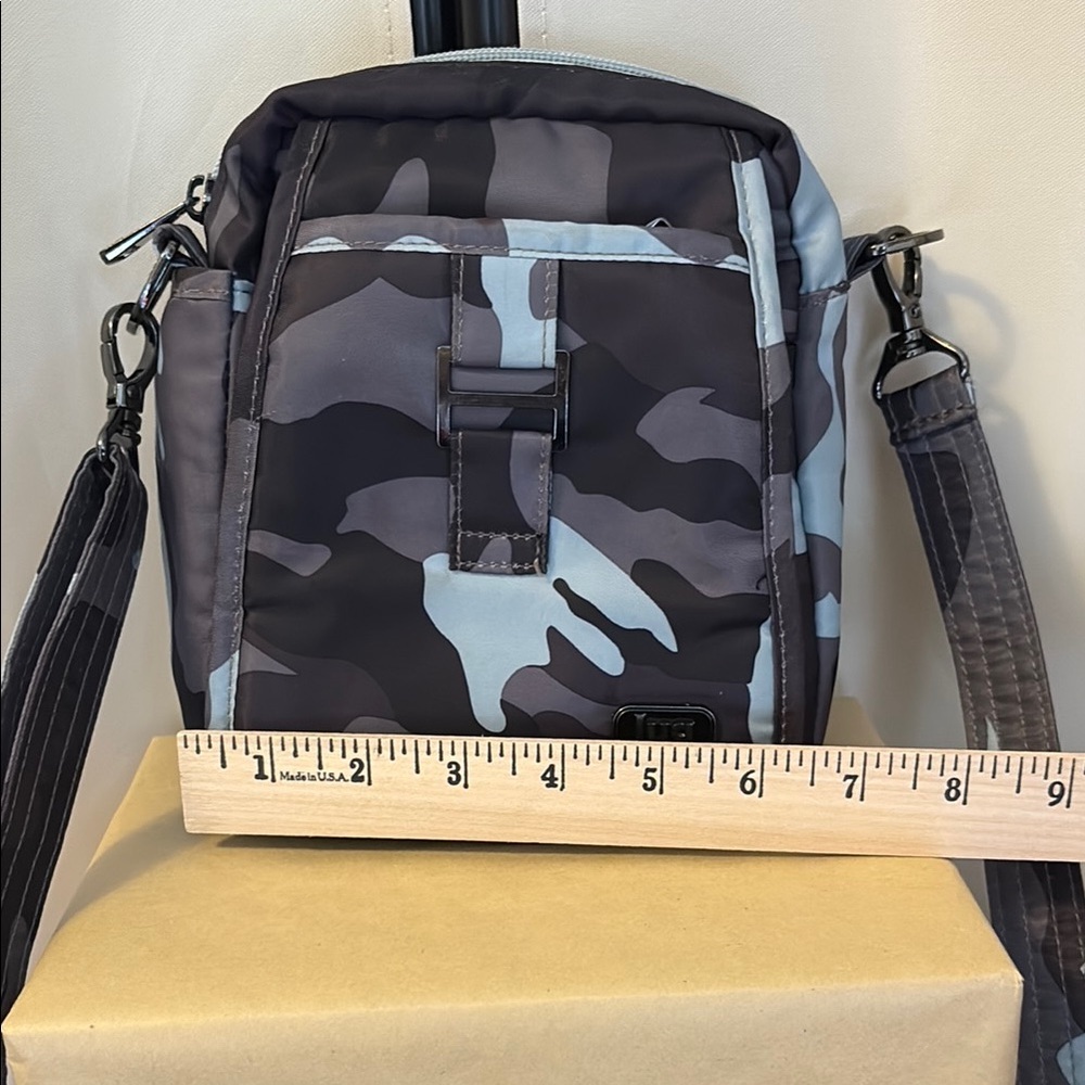 Lug Gray and Black Crossbody Bag Durable Compact Design - Picture 3 of 10